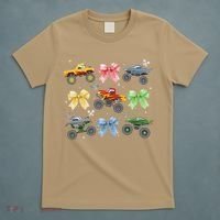 Coquette Bow Monster Truck Mothers Day Costume Mom Girl T-Shirt thumb 5