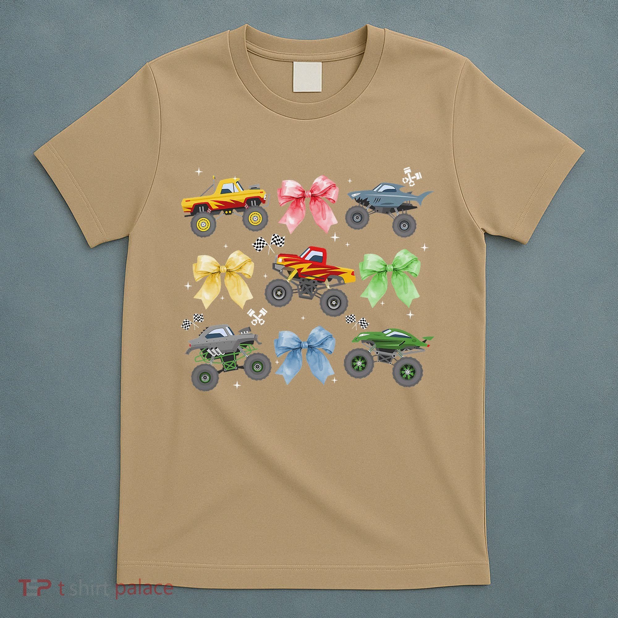 Coquette Bow Monster Truck Mothers Day Costume Mom Girl T-Shirt