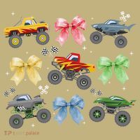 Coquette Bow Monster Truck Mothers Day Costume Mom Girl T-Shirt thumb 7