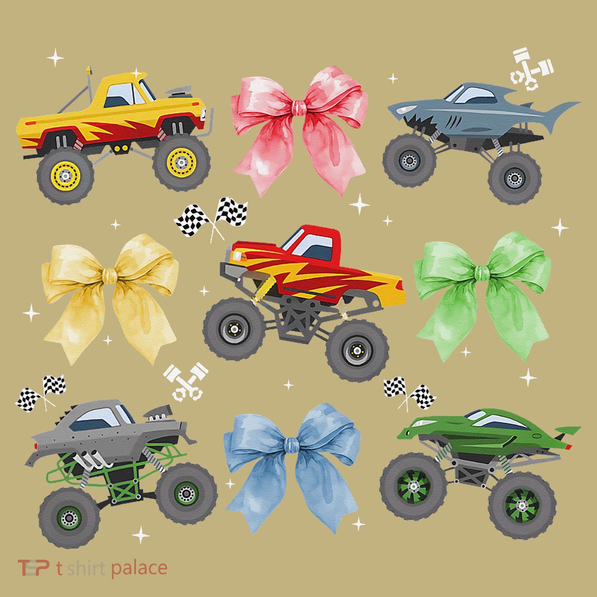 Coquette Bow Monster Truck Mothers Day Costume Mom Girl T-Shirt