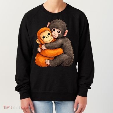 Cute Baby Monkey Punch Plush Hugging Women's Sweatshirt