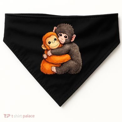 Cute Baby Monkey Punch Plush Hugging USA-Made Doggie Bandana