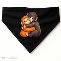 Cute Baby Monkey Punch Plush Hugging USA-Made Doggie Bandana thumb 0