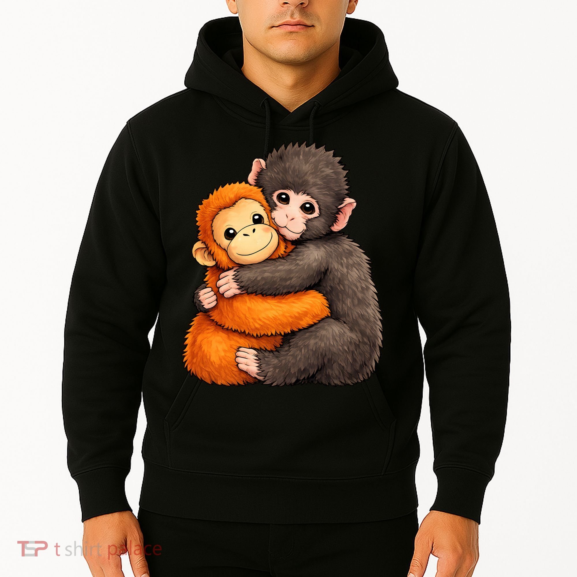 Cute Baby Monkey Punch Plush Hugging Hoodie