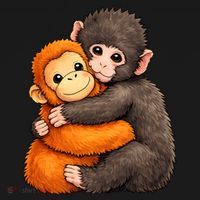 Cute Baby Monkey Punch Plush Hugging Hoodie thumb 7