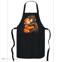 Cute Baby Monkey Punch Plush Hugging Apron thumb 0