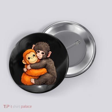 Cute Baby Monkey Punch Plush Hugging Button