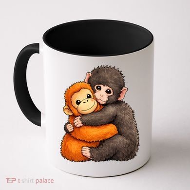 Cute Baby Monkey Punch Plush Hugging Coffee Mug