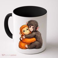 Cute Baby Monkey Punch Plush Hugging Coffee Mug thumb 0