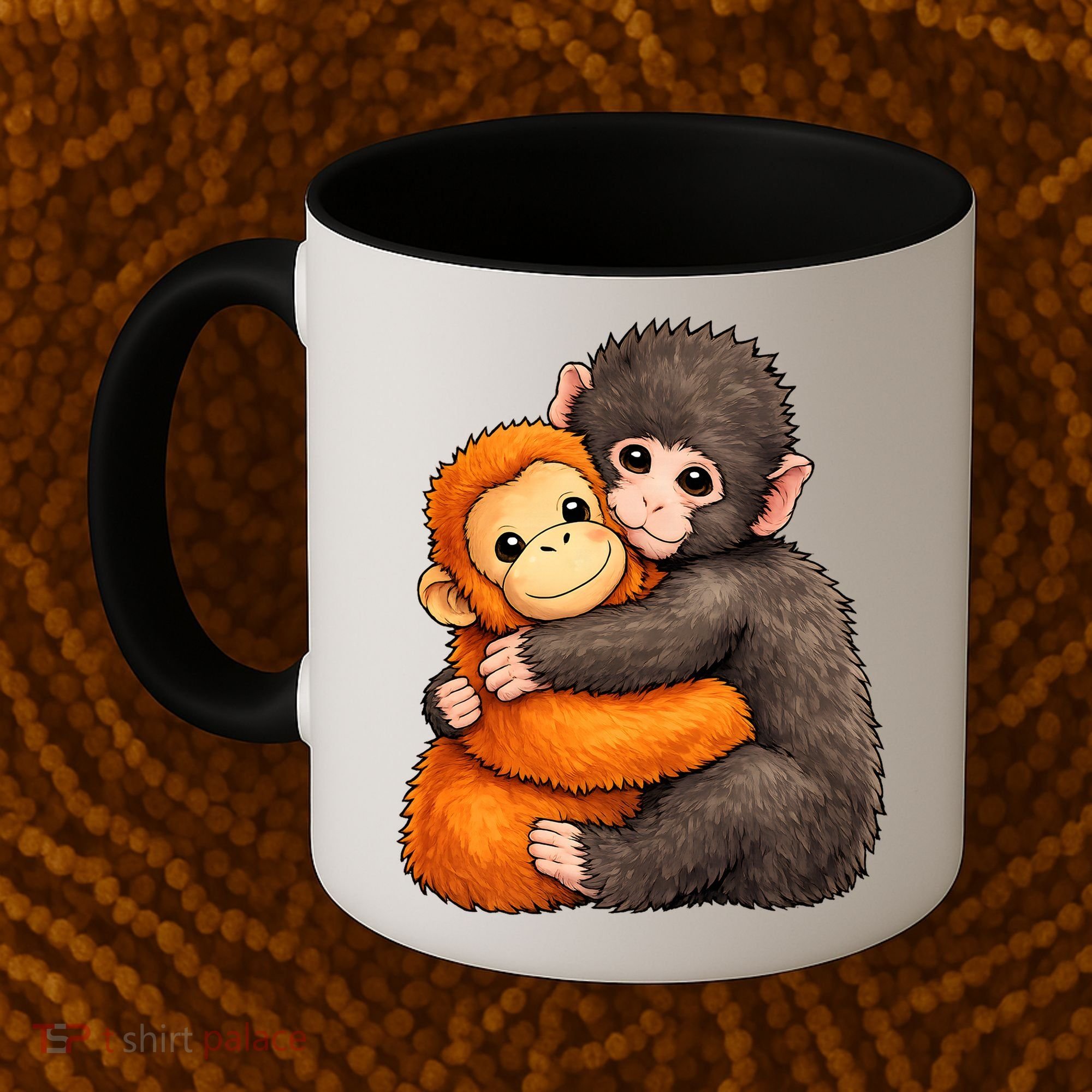 Cute Baby Monkey Punch Plush Hugging Coffee Mug