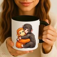 Cute Baby Monkey Punch Plush Hugging Coffee Mug thumb 3