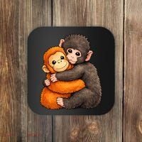 Cute Baby Monkey Punch Plush Hugging Coaster thumb 0