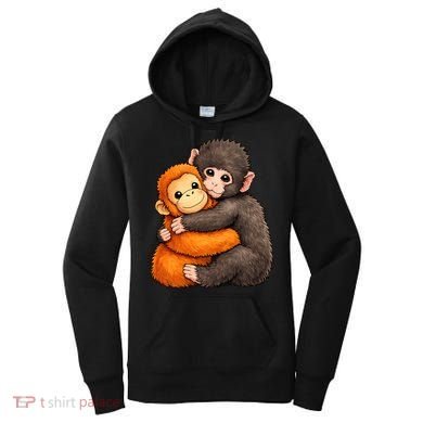 Cute Baby Monkey Punch Plush Hugging Women's Hoodie