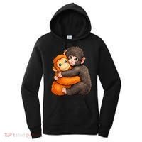 Cute Baby Monkey Punch Plush Hugging Women's Hoodie thumb 0