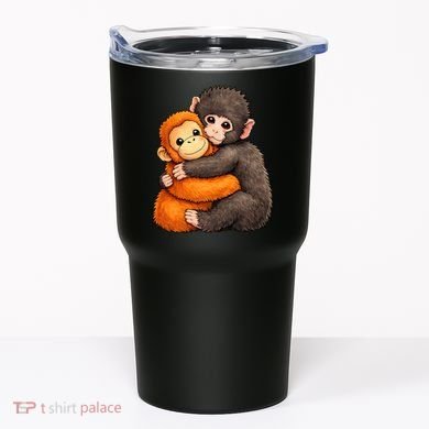 Cute Baby Monkey Punch Plush Hugging Tumbler