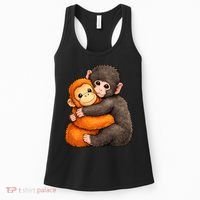 Cute Baby Monkey Punch Plush Hugging Women's Tank Top thumb 0