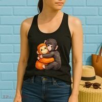 Cute Baby Monkey Punch Plush Hugging Women's Tank Top thumb 2