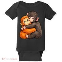 Cute Baby Monkey Punch Plush Hugging Baby Bodysuit thumb 0