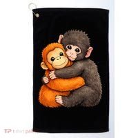 Cute Baby Monkey Punch Plush Hugging Golf Towel thumb 0