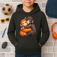 Cute Baby Monkey Punch Plush Hugging Kids Hoodie thumb 2