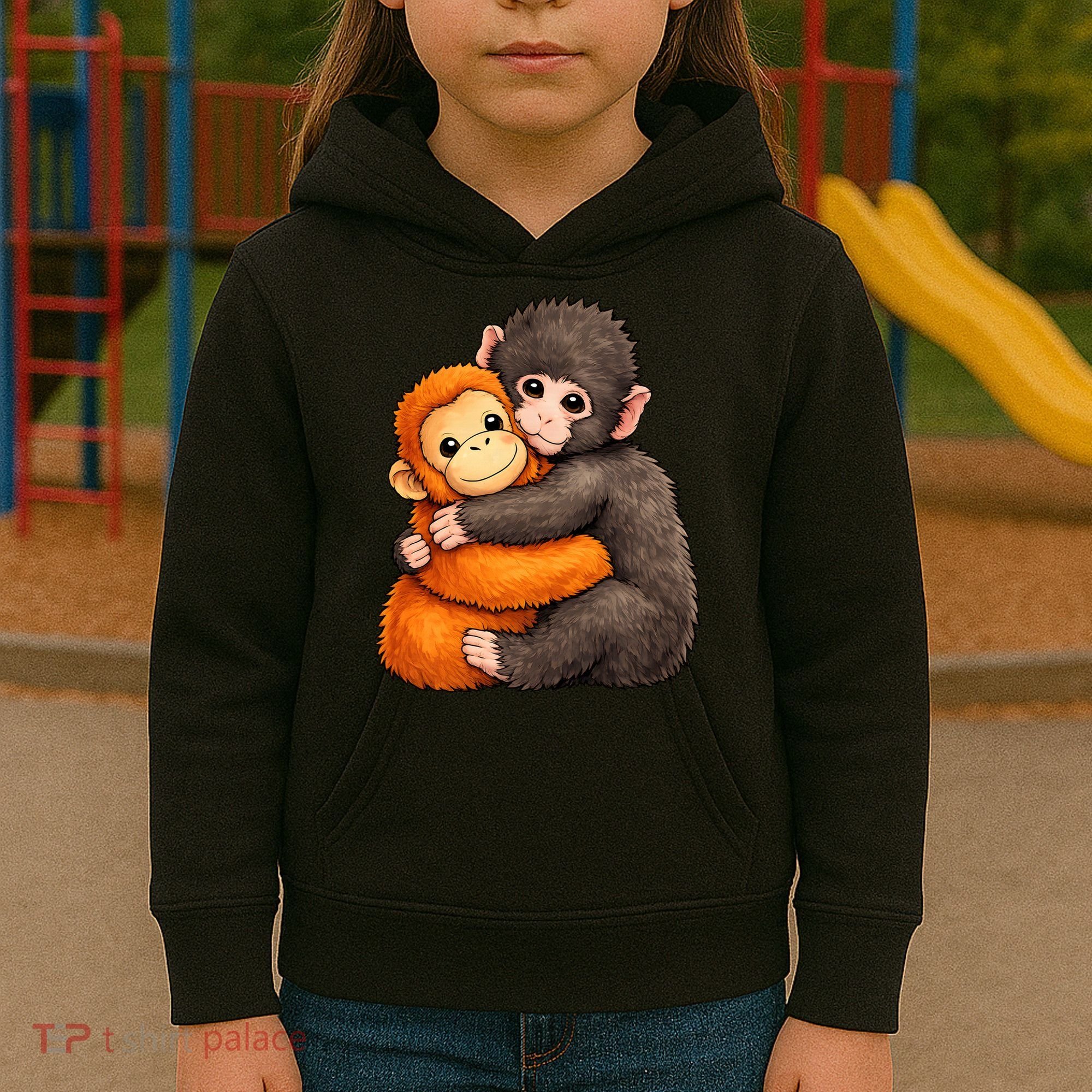Cute Baby Monkey Punch Plush Hugging Kids Hoodie