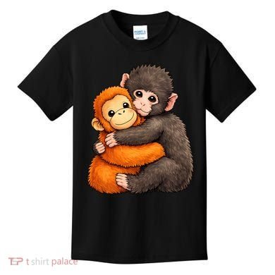 Cute Baby Monkey Punch Plush Hugging Kids T-Shirt