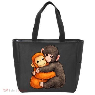 Cute Baby Monkey Punch Plush Hugging Tote Bag