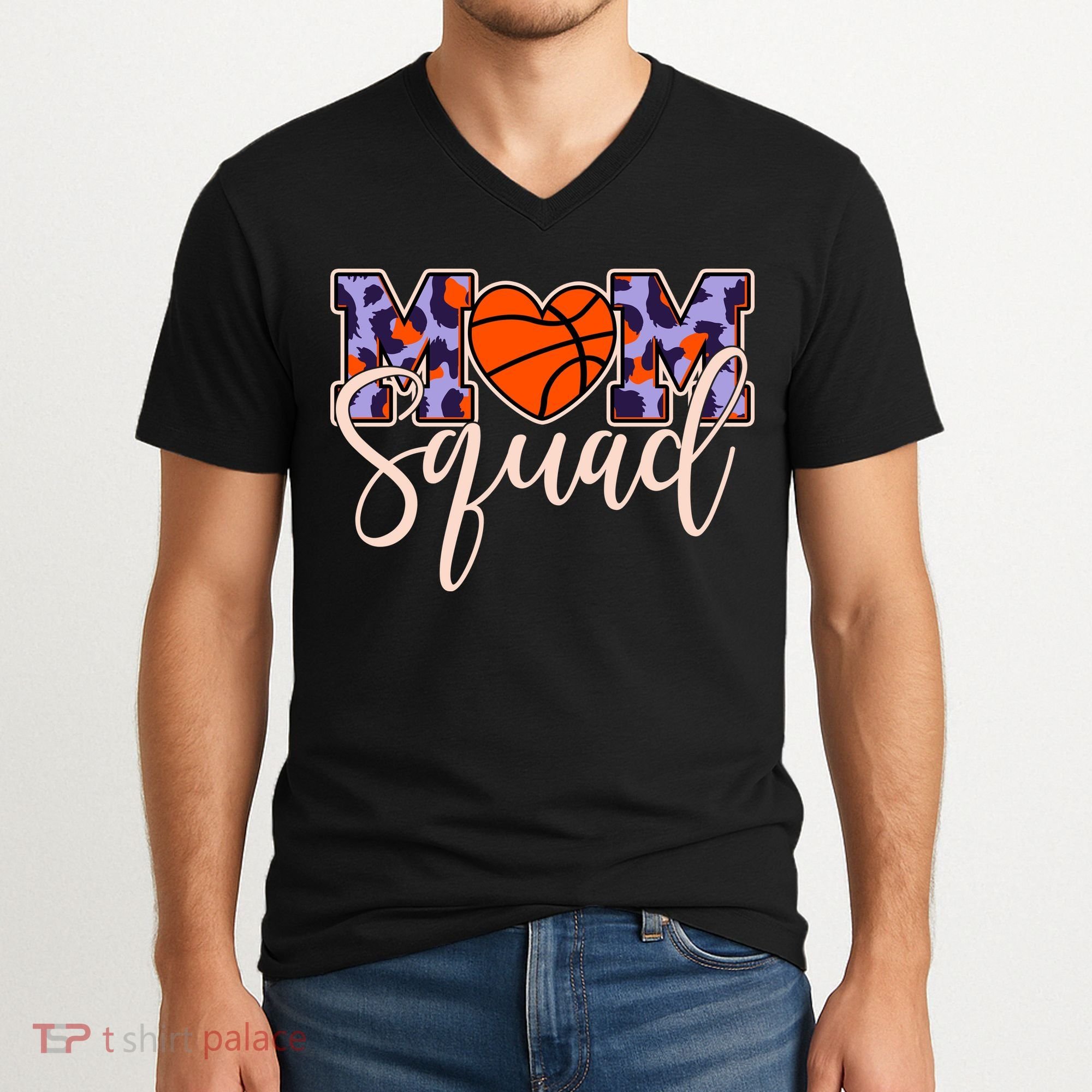 Cute Basketball Mom Squad V-Neck T-Shirt