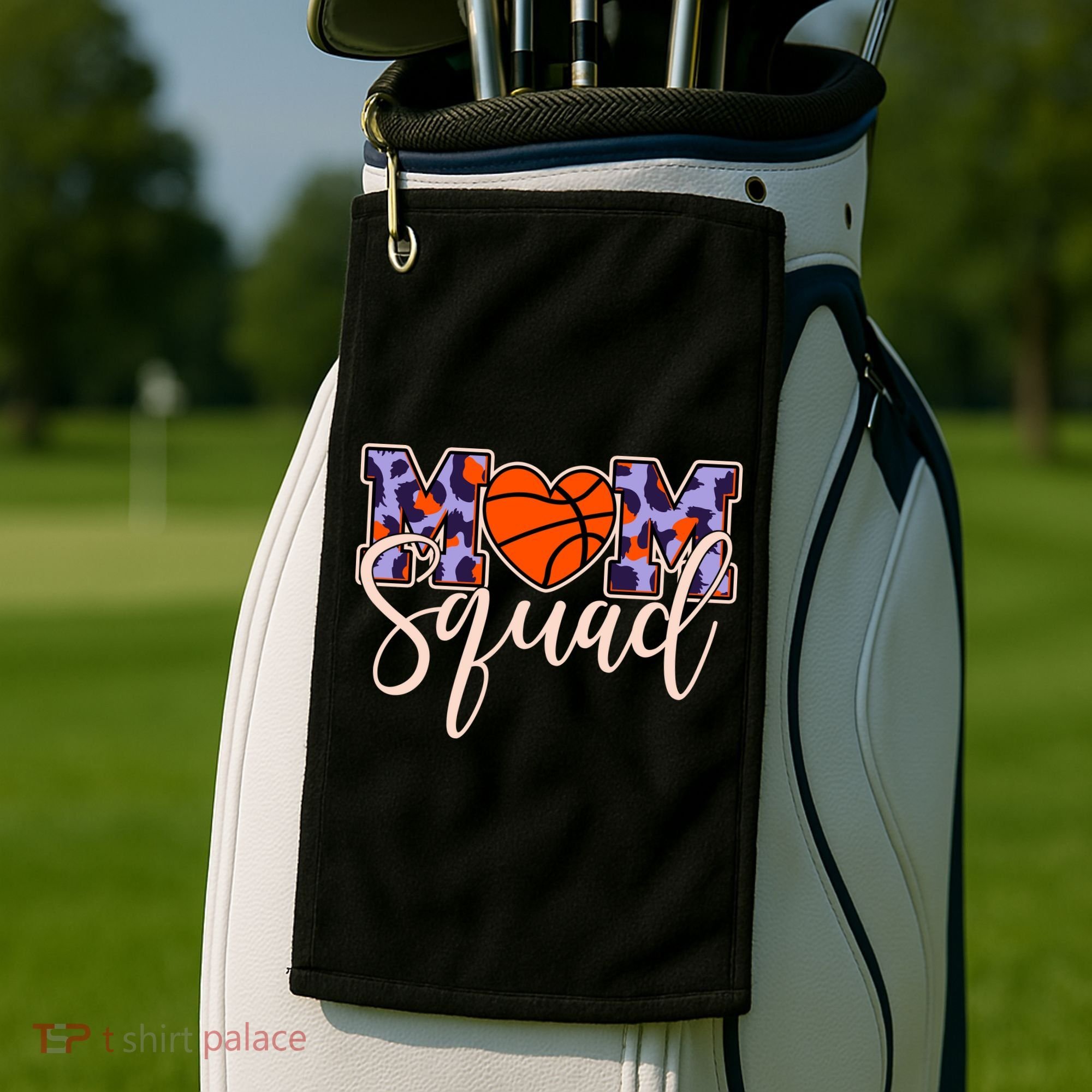 Cute Basketball Mom Squad Golf Towel