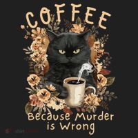 Coffee Because Murder is Wrong Sarcastic Angry Black Cat Hat thumb 2