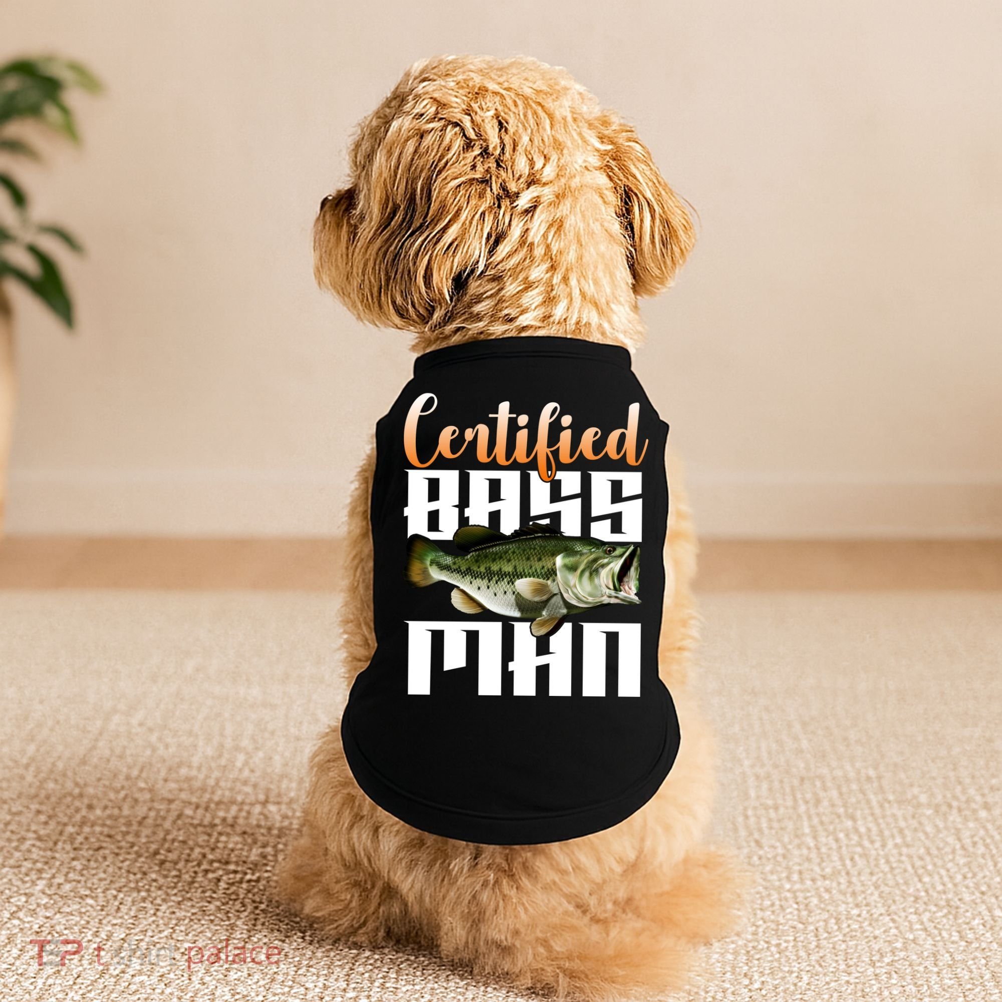 Certified Bass Man Fisherman Doggie Tank