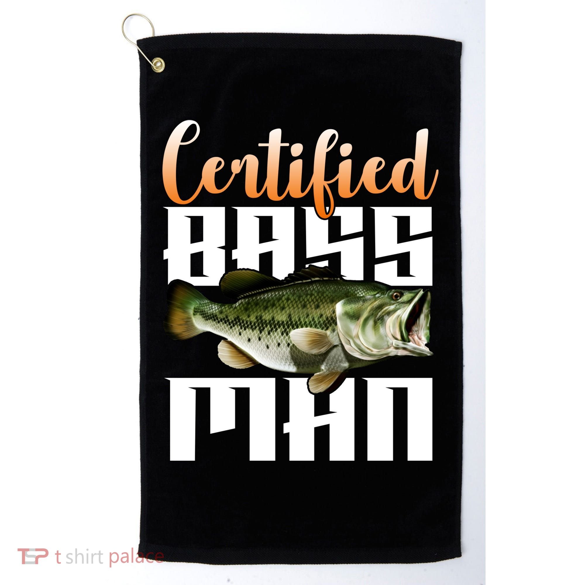 Certified Bass Man Fisherman Golf Towel