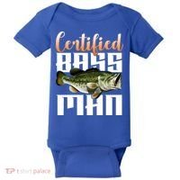 Certified Bass Man Fisherman Baby Bodysuit thumb 0