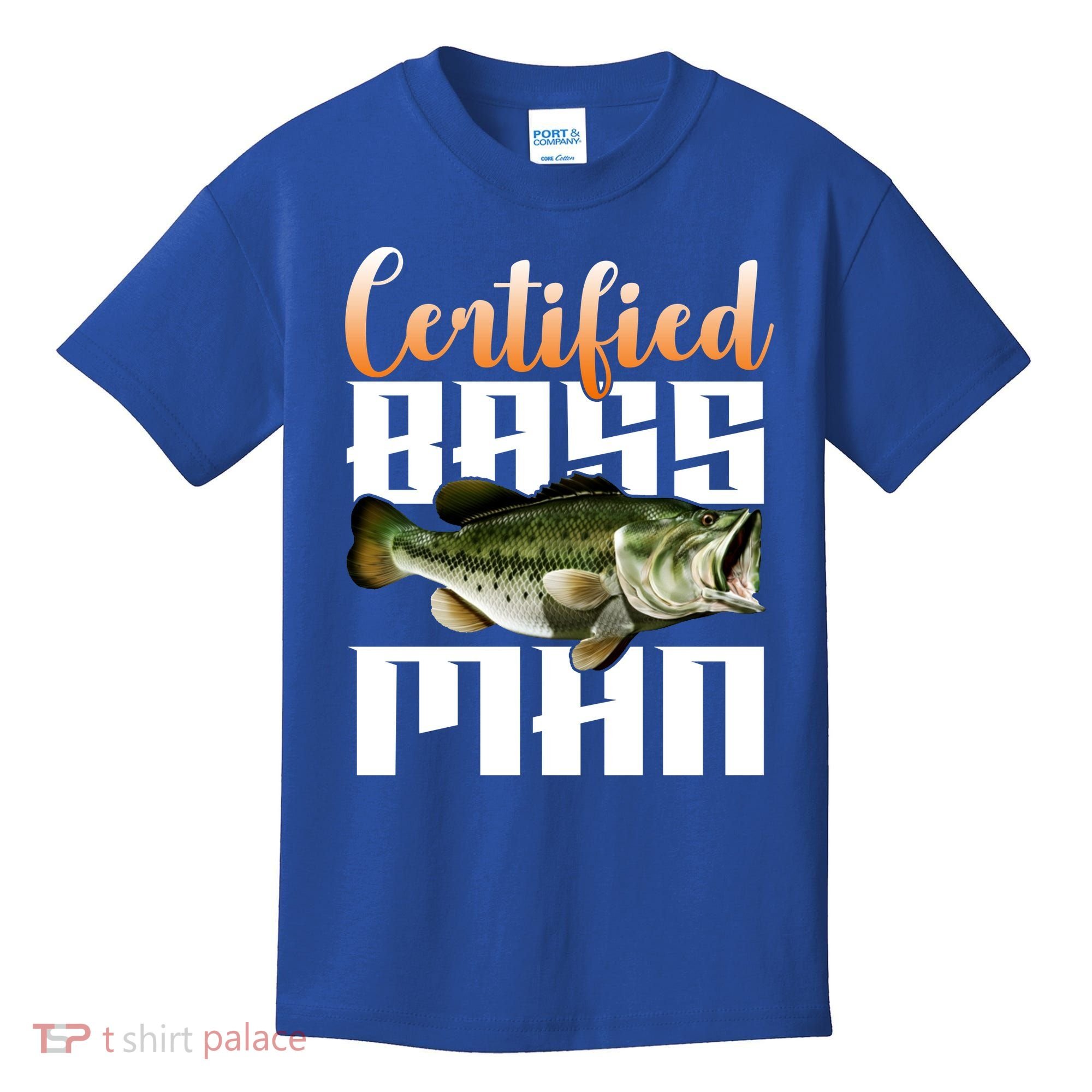 Certified Bass Man Fisherman Kids T-Shirt