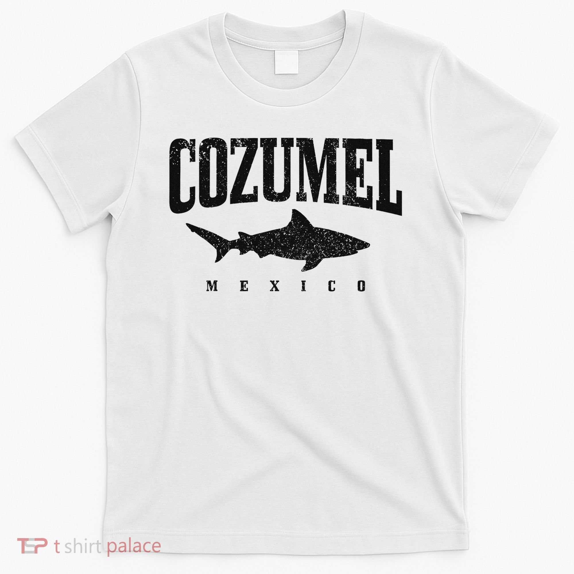 Cozumel Beach Mexico Scuba Diver Shark Diving Vintage T-Shirt