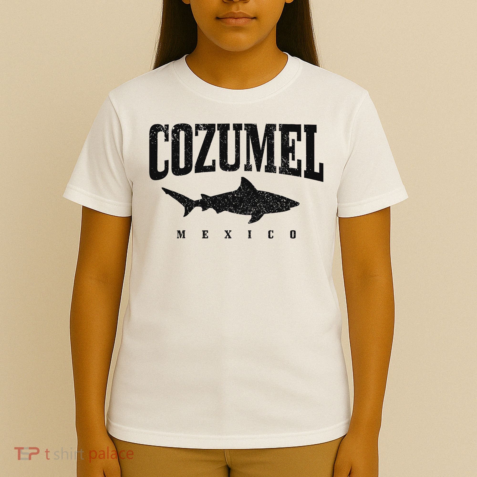 Cozumel Beach Mexico Scuba Diver Shark Diving Vintage T-Shirt