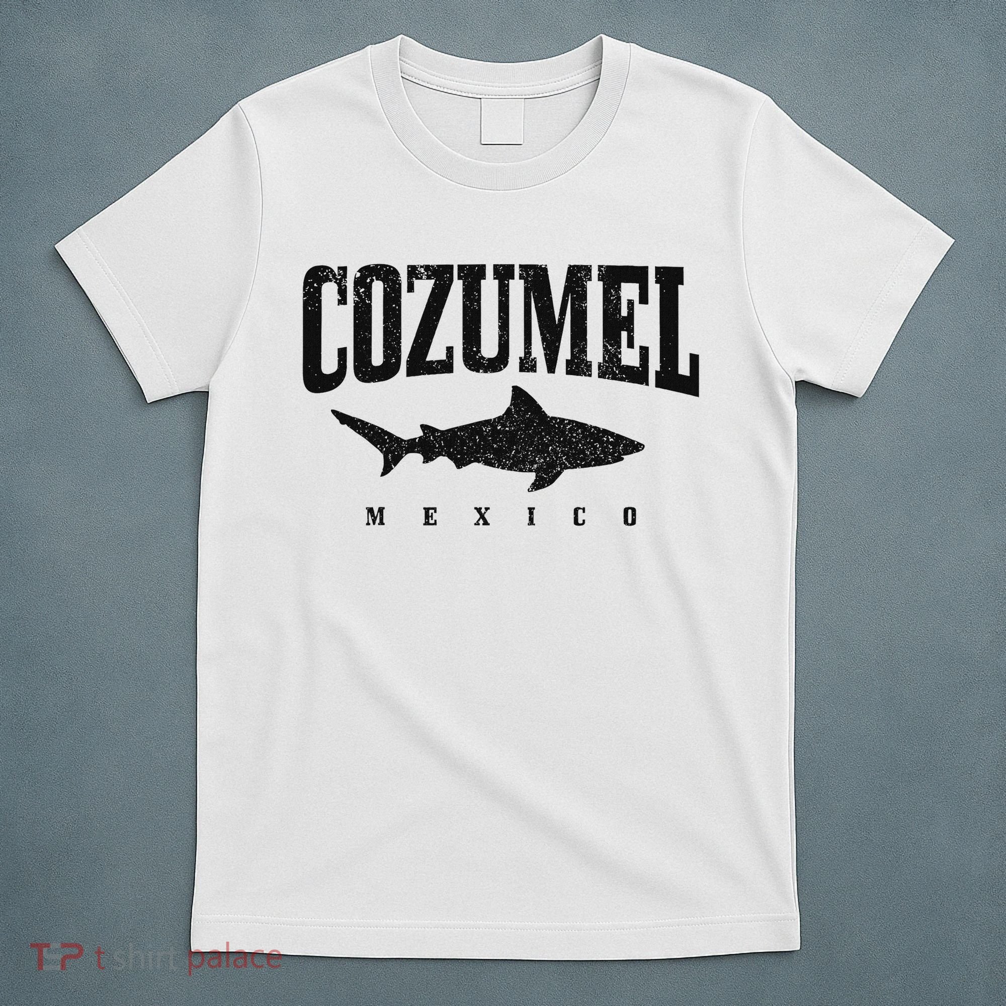 Cozumel Beach Mexico Scuba Diver Shark Diving Vintage T-Shirt