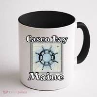 Casco Bay Maine Maritime Nautical History Ship Wheel Sailing Coffee Mug thumb 1