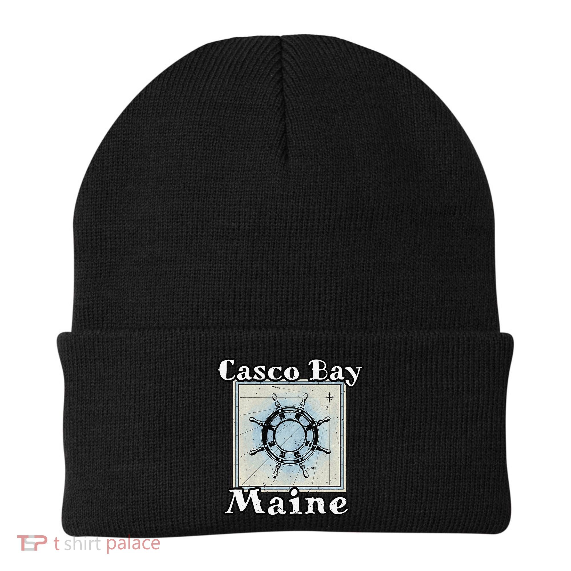Casco Bay Maine Maritime Nautical History Ship Wheel Sailing Beanie
