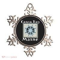 Casco Bay Maine Maritime Nautical History Ship Wheel Sailing Ornament thumb 0