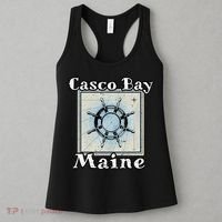 Casco Bay Maine Maritime Nautical History Ship Wheel Sailing Women's Tank Top thumb 3