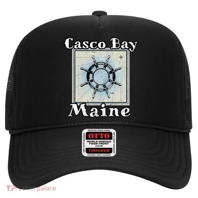 Casco Bay Maine Maritime Nautical History Ship Wheel Sailing Hat