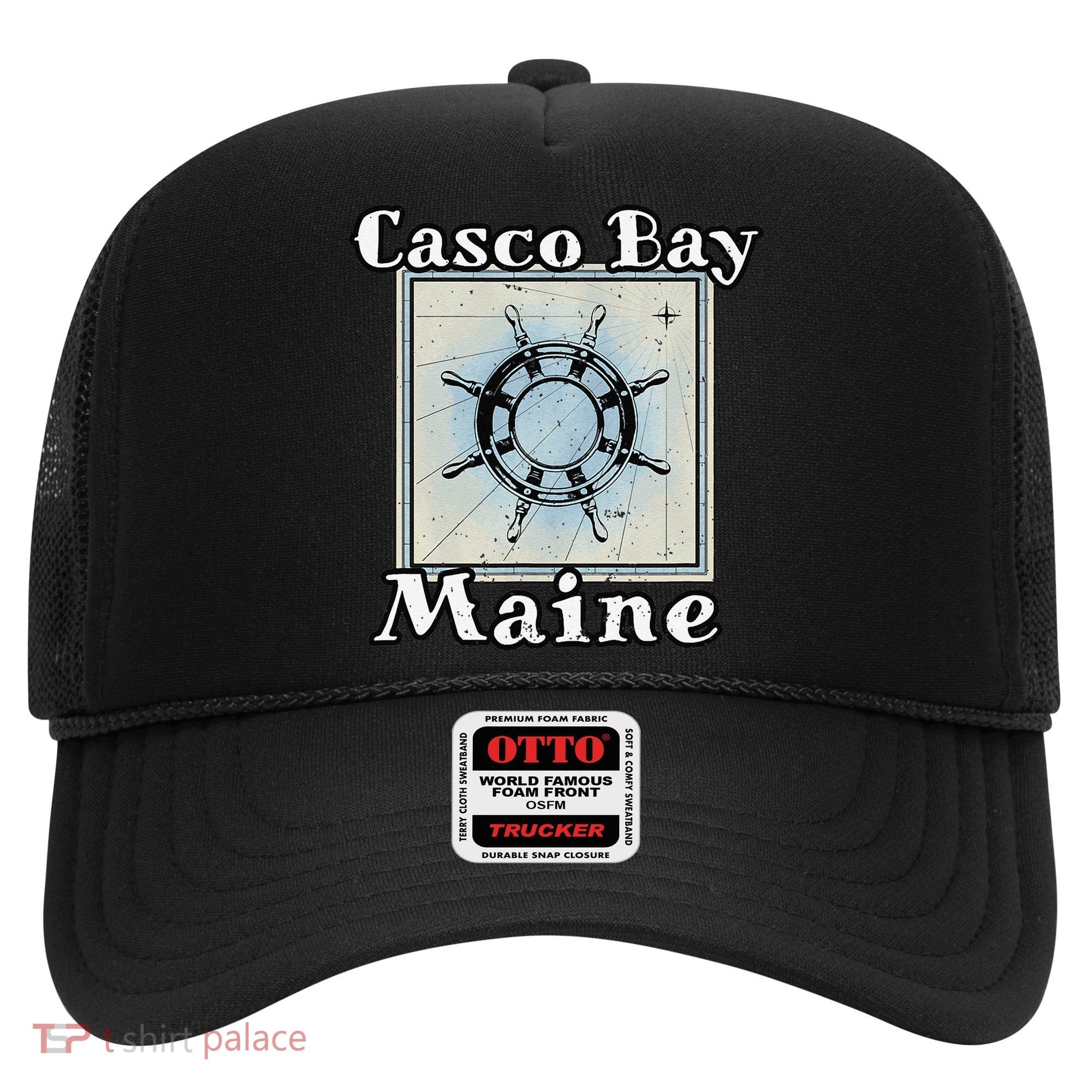 Casco Bay Maine Maritime Nautical History Ship Wheel Sailing Hat