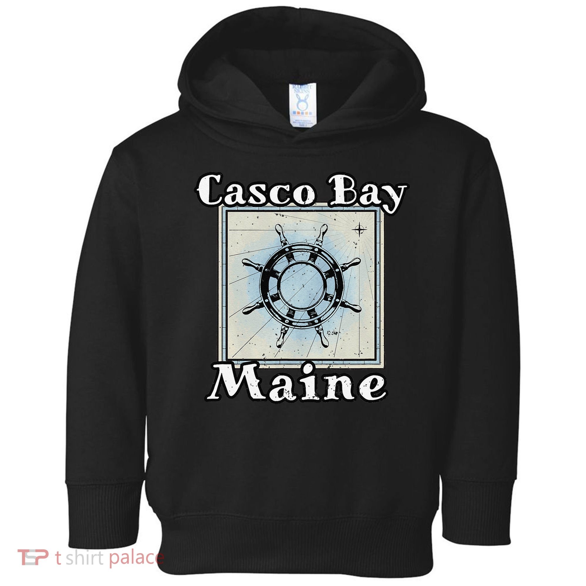 Casco Bay Maine Maritime Nautical History Ship Wheel Sailing Toddler Hoodie