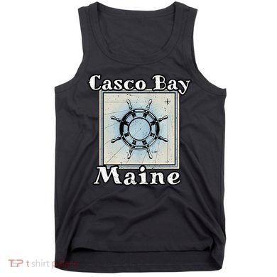 Casco Bay Maine Maritime Nautical History Ship Wheel Sailing Tank Top
