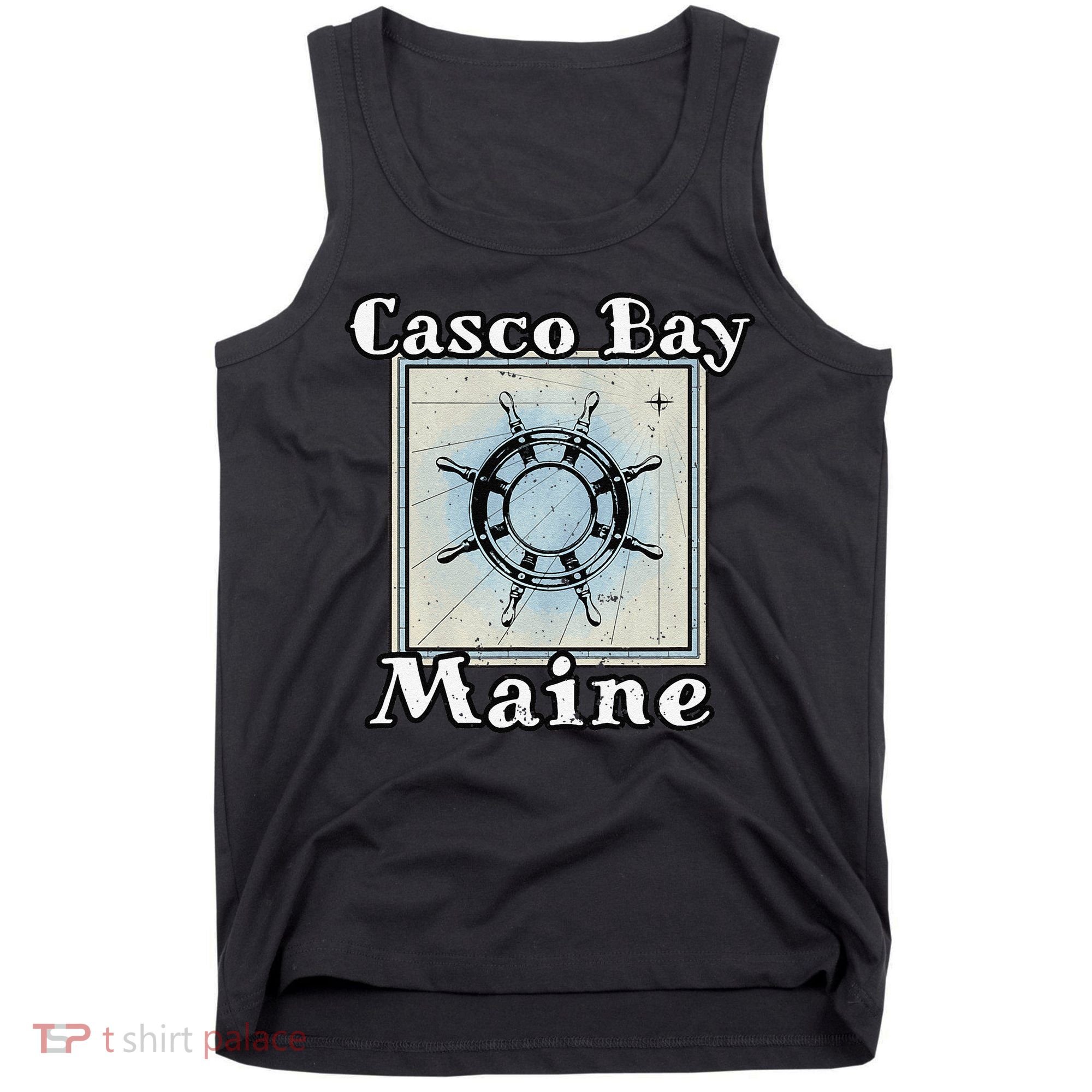 Casco Bay Maine Maritime Nautical History Ship Wheel Sailing Tank Top