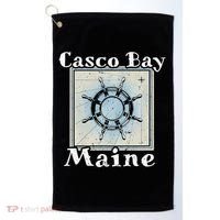 Casco Bay Maine Maritime Nautical History Ship Wheel Sailing Golf Towel thumb 0