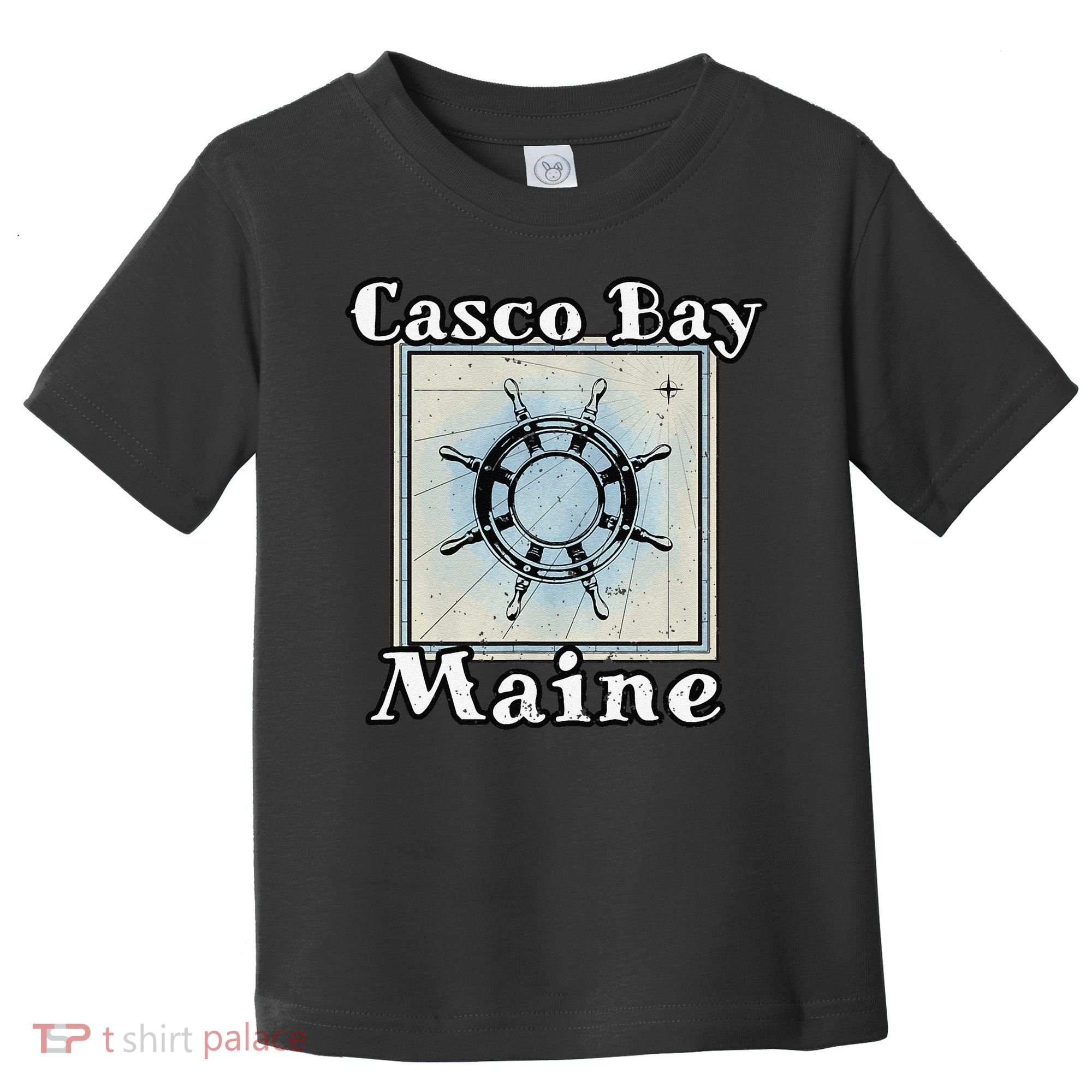 Casco Bay Maine Maritime Nautical History Ship Wheel Sailing Toddler T-Shirt