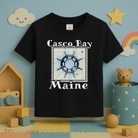 Casco Bay Maine Maritime Nautical History Ship Wheel Sailing Toddler T-Shirt thumb 3