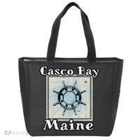 Casco Bay Maine Maritime Nautical History Ship Wheel Sailing Tote Bag thumb 0